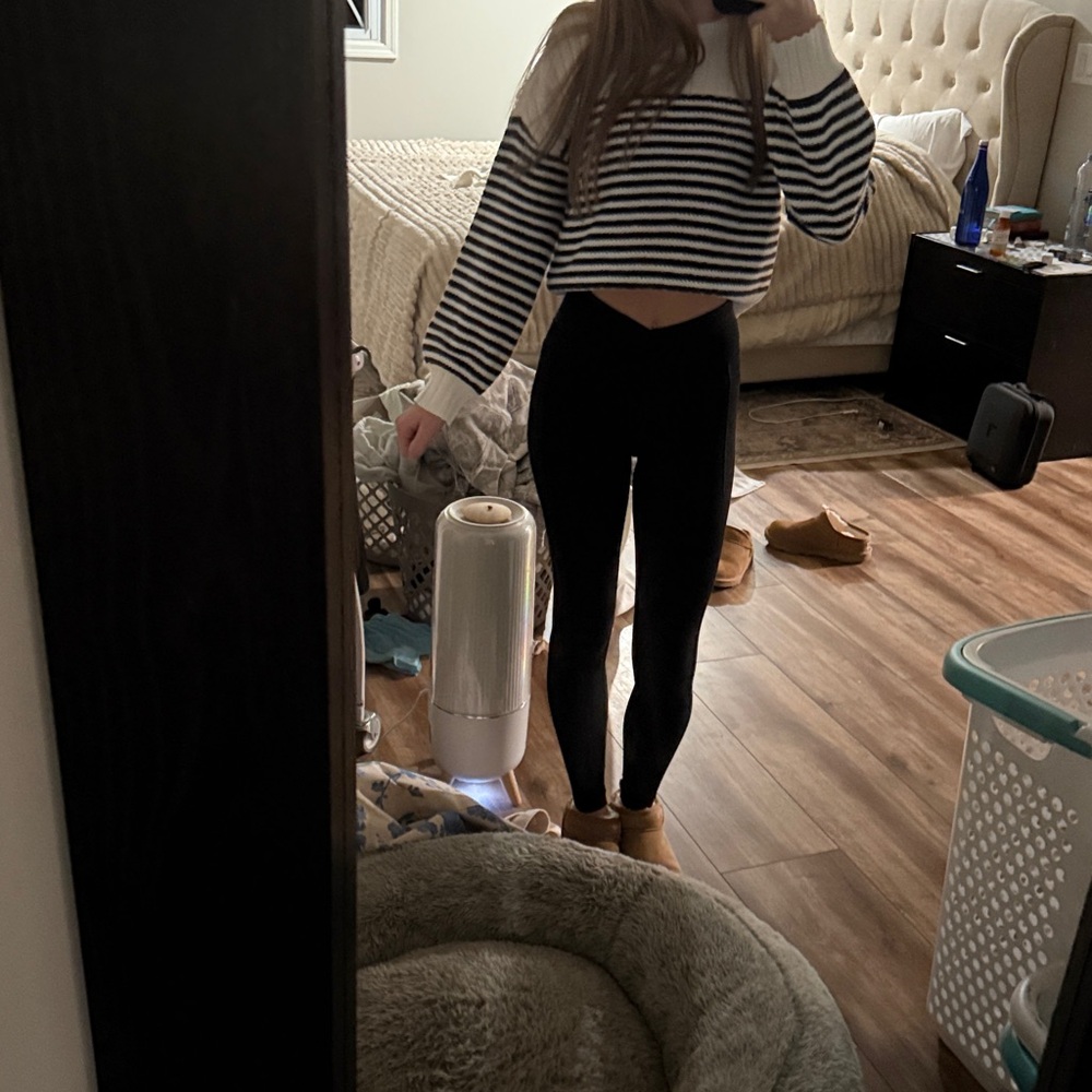 Abercrombie Kids Navy and White Striped Sweater